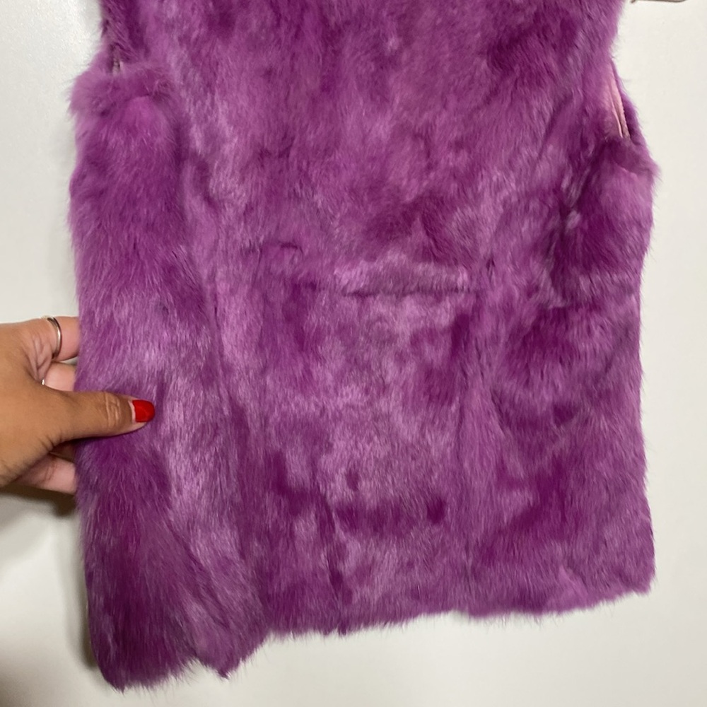 Purple Rabbit Fur Vest - Picture 10 of 11